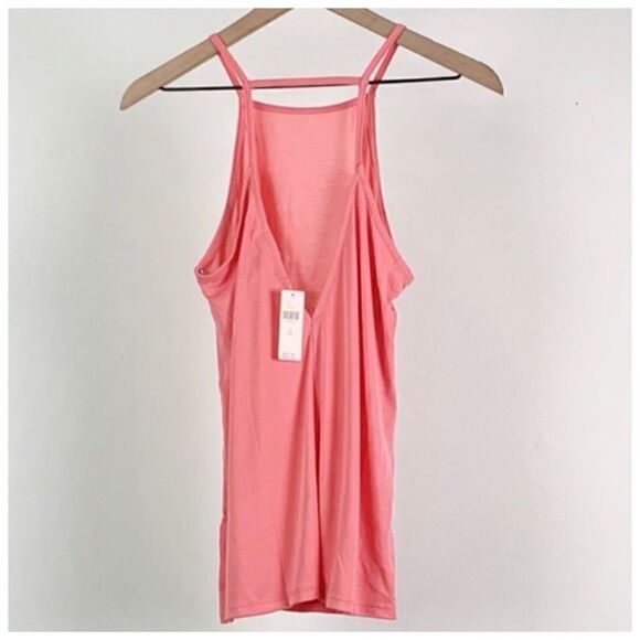 NWT Anthropologie Eri + Ali Sheer Open Back Tank Sleeveless Top In Pink - Picture 5 of 7